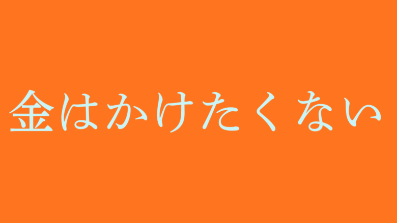 金はかけたくない